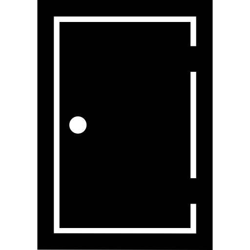 Закрытая прямоугольная дверь с заполнением  иконка