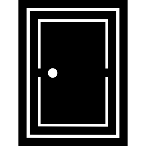 Закрытая заполненная дверь с рамой  иконка