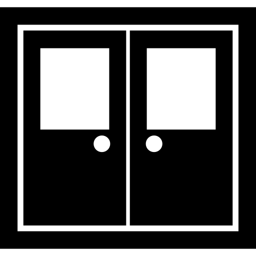 gesloten deuren met ramen  icoon