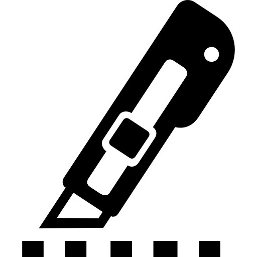 切断する破線上のカッター  icon