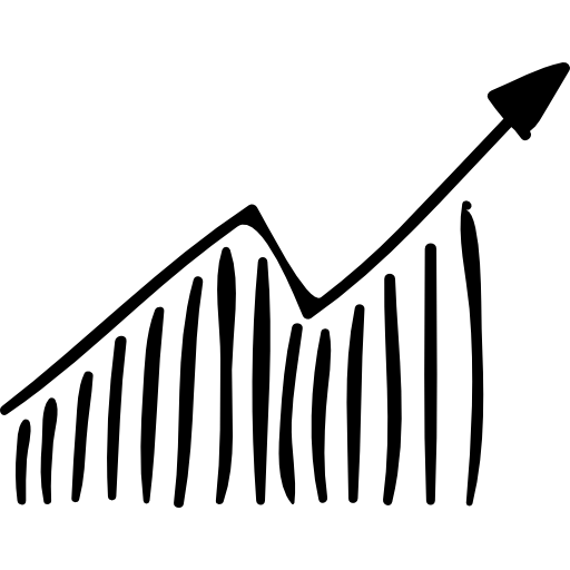 Business ascending graphic sketch  icon