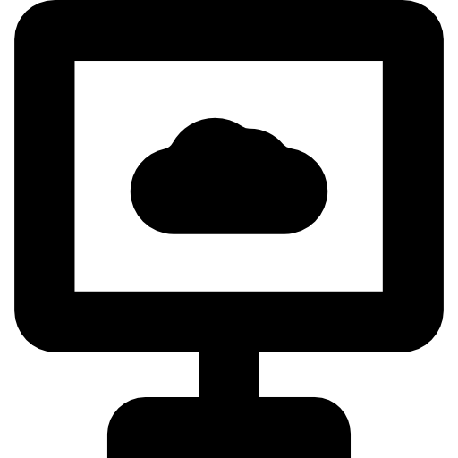 컴퓨터 모니터 화면에서 클라우드 데이터 시각화  icon