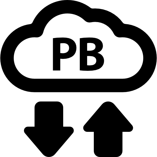 위쪽 및 아래쪽 화살표가있는 pb 클라우드  icon