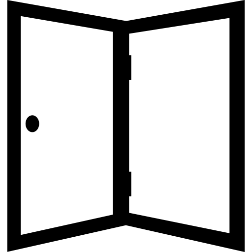 Открытая обрисованная дверь  иконка