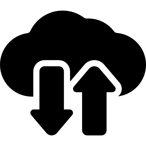 Передача данных в интернет-облаке  иконка