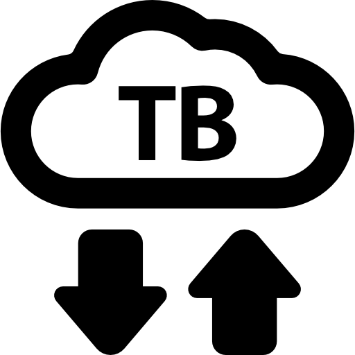 nube de tb con flechas de carga y descarga  icono