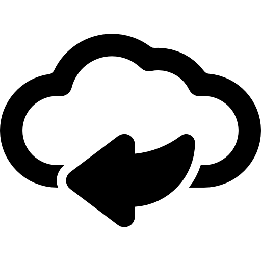 zurück pfeil auf internet cloud  icon