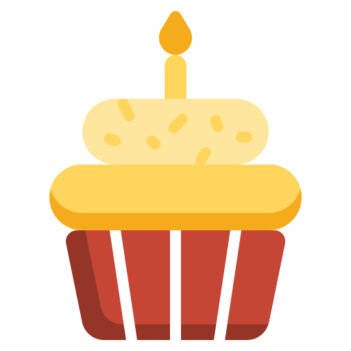 verjaardag cupcake Surang Flat icoon