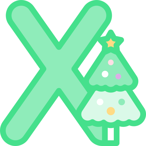 Letter x Detailed color Lineal color icon