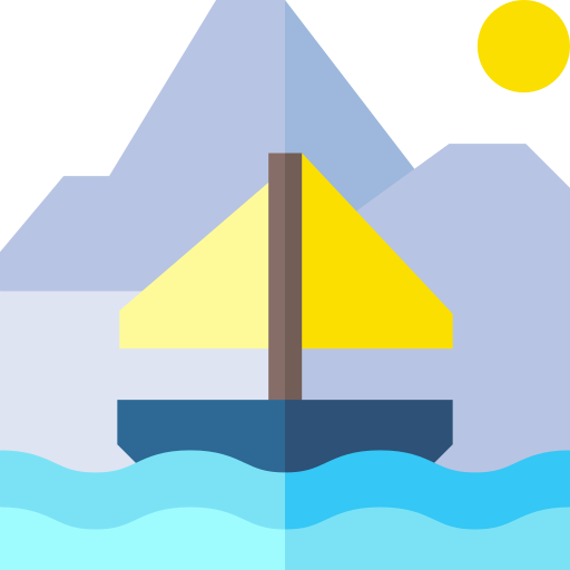 Sailing boat Basic Straight Flat icon