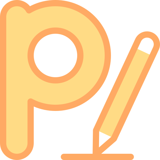 Letter p Detailed color Lineal color icon