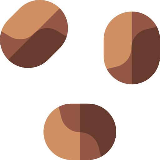 granos de café Basic Straight Flat icono