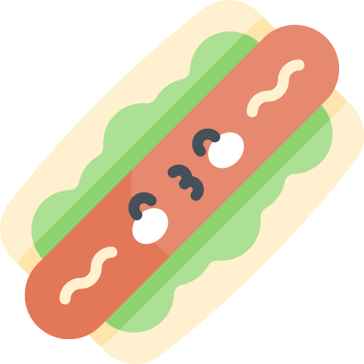 hot-dog Kawaii Flat Icône