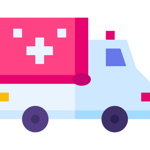 Ambulance Basic Straight Flat icon