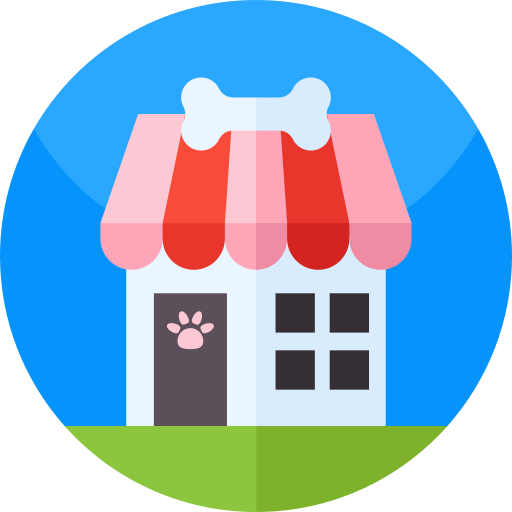 Pet shop Geometric Flat Circular Flat icon
