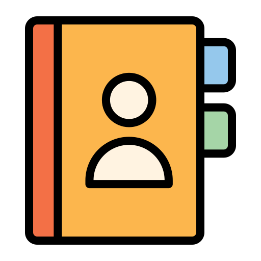 libreta de contactos Generic Outline Color icono