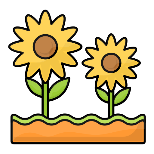 Sunflower Generic Thin Outline Color icon