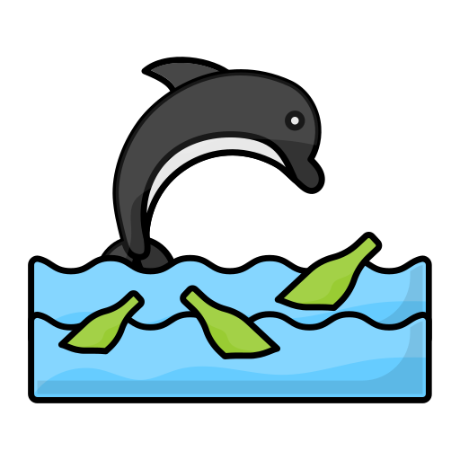 Дельфин Generic Thin Outline Color иконка