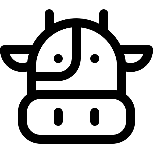 vaca Basic Rounded Lineal Ícone