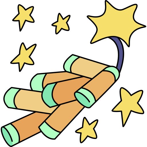 Firecracker Generic Thin Outline Color icon