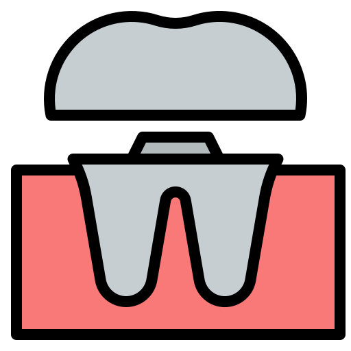 Зубная коронка Generic Outline Color иконка