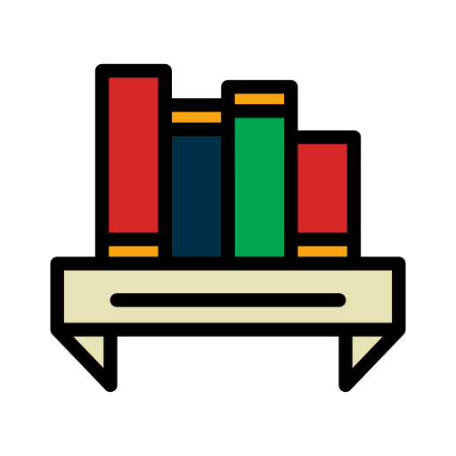 boekenplank Generic Outline Color icoon