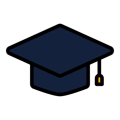 sombrero de graduado Generic Outline Color icono