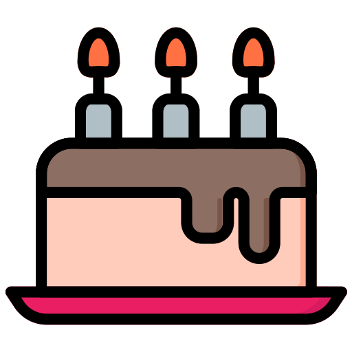 gâteau d'anniversaire Generic Outline Color Icône