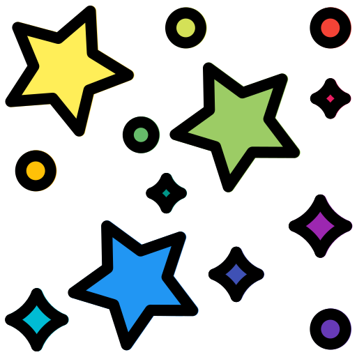 Confetti Generic Outline Color icon