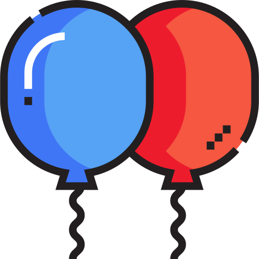 Balloons Detailed Straight Lineal color icon