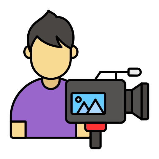 blogger de video Generic Thin Outline Color icono