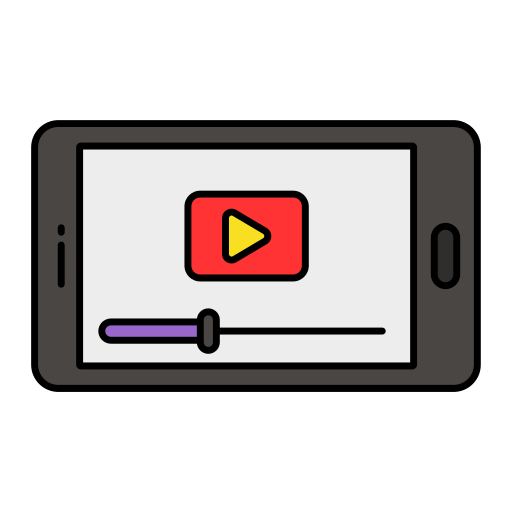 video Generic Thin Outline Color icono