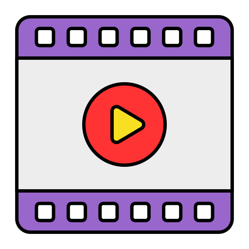 clip de vídeo Generic Thin Outline Color icono