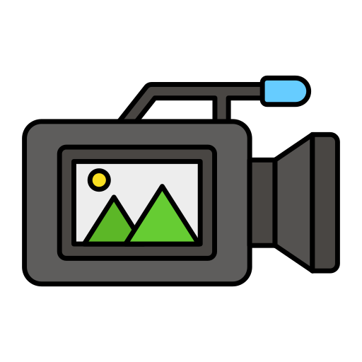 camara de video Generic Thin Outline Color icono