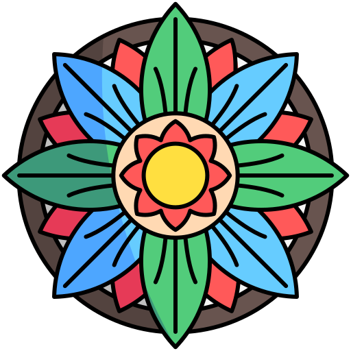 Mandala Generic Thin Outline Color icon