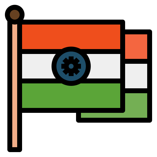 India flag Generic Outline Color icon