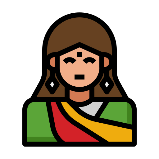 mujer india Generic Outline Color icono