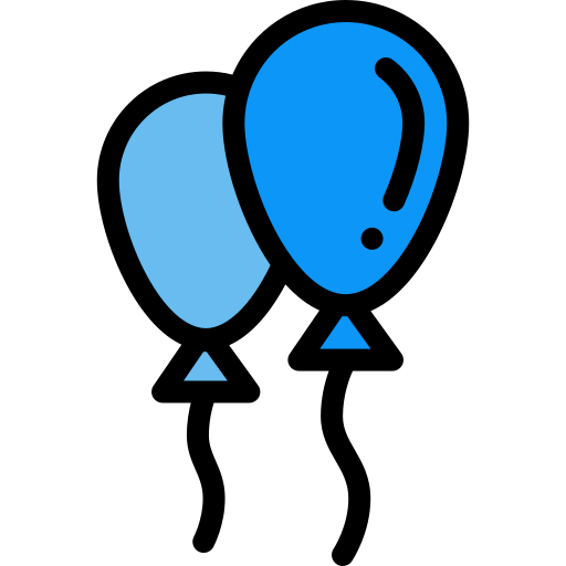 Balloons Detailed Rounded Lineal color icon