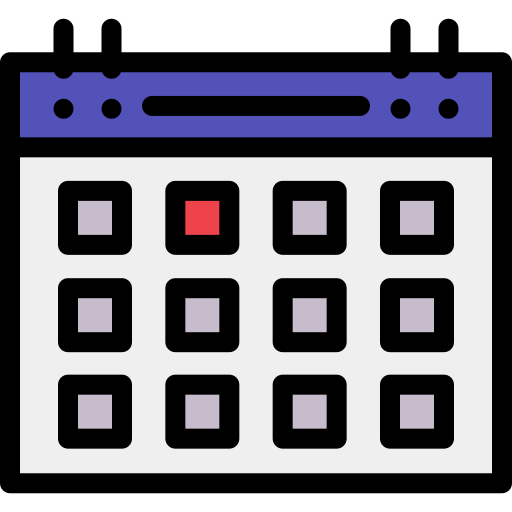 calendário Detailed Rounded Lineal color Ícone