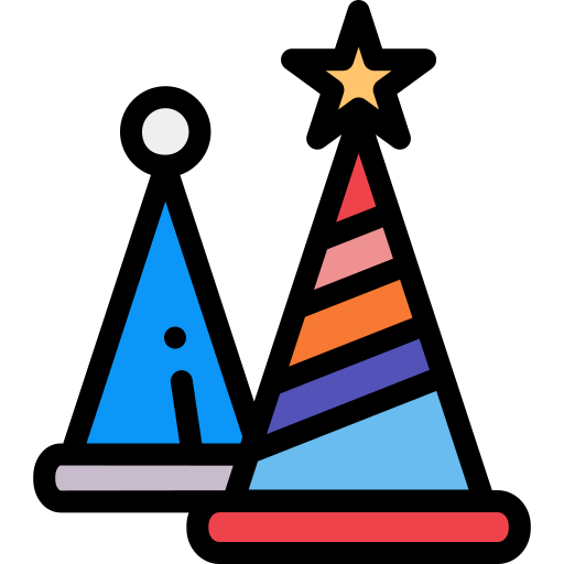 Party hat Detailed Rounded Lineal color icon