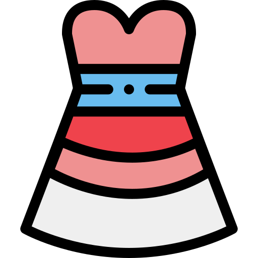 드레스 Detailed Rounded Lineal color icon