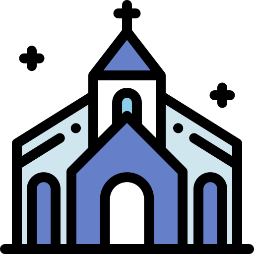 Church Detailed Rounded Lineal color icon