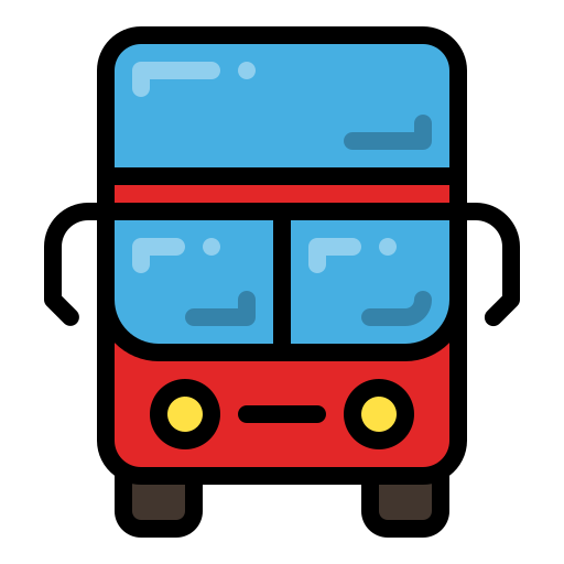 Double decker bus Generic Outline Color icon