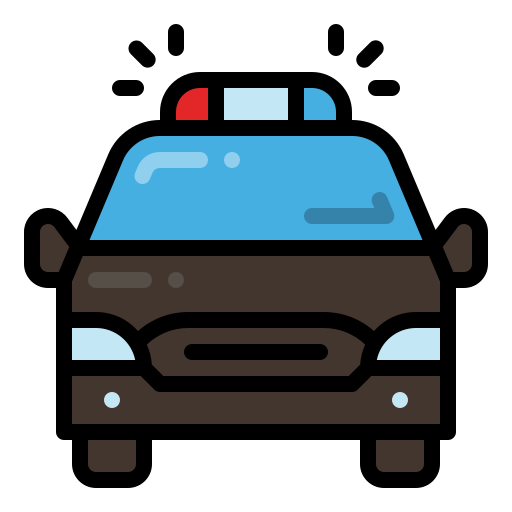 carro de policia Generic Outline Color Ícone