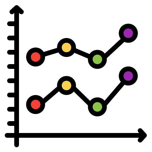 라인 차트 Generic Outline Color icon