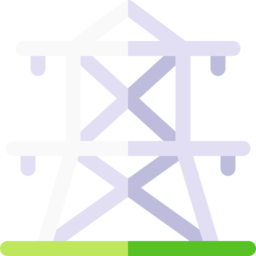 torre electrica Basic Rounded Flat icono