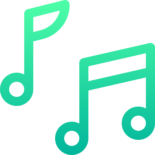 musik note Basic Gradient Lineal color icon