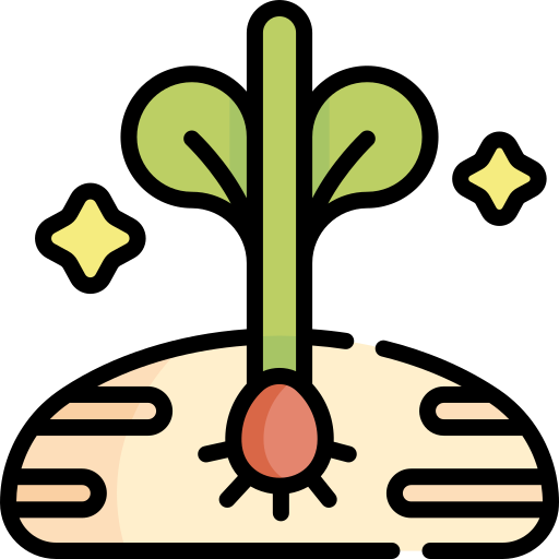 seme in crescita Kawaii Lineal color icona