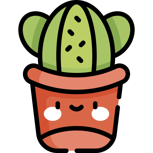 cactus Kawaii Lineal color icono