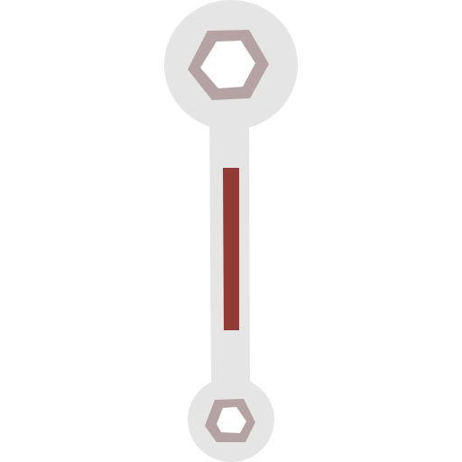 llave inglesa Cartoon Flat icono